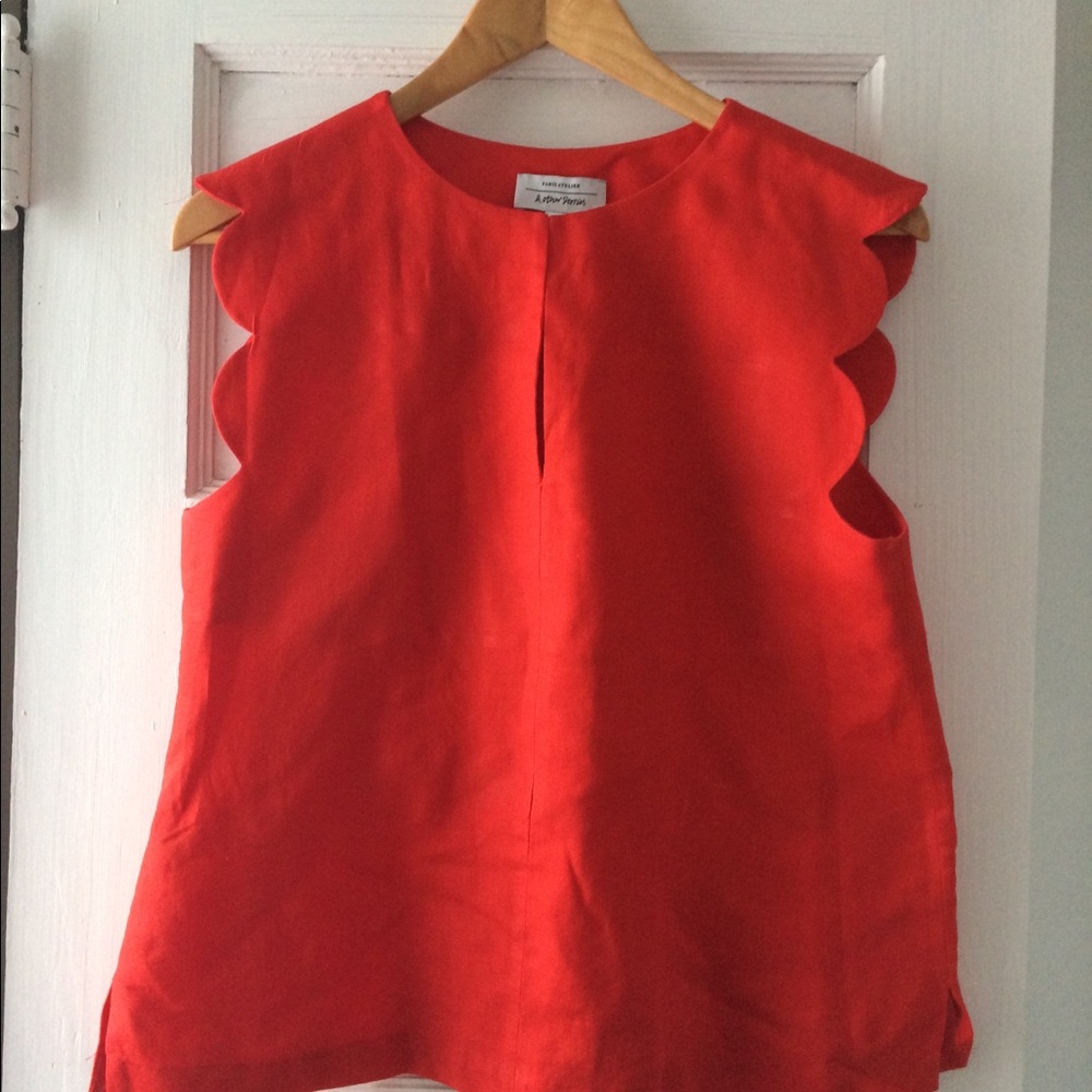 Top, red, linen, & Other Stories, lightly worn